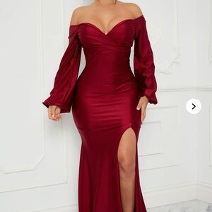 Off-Shoulder Red Dress